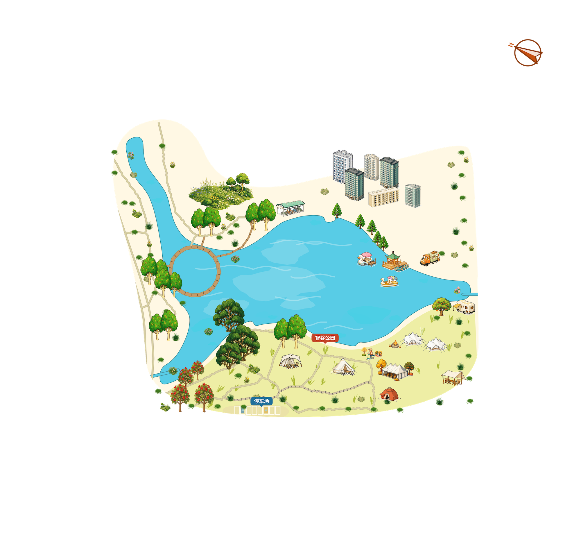 公园 — illustrated map
