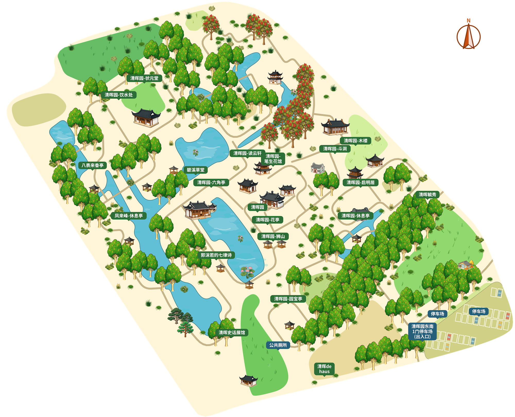 园林 — illustrated map